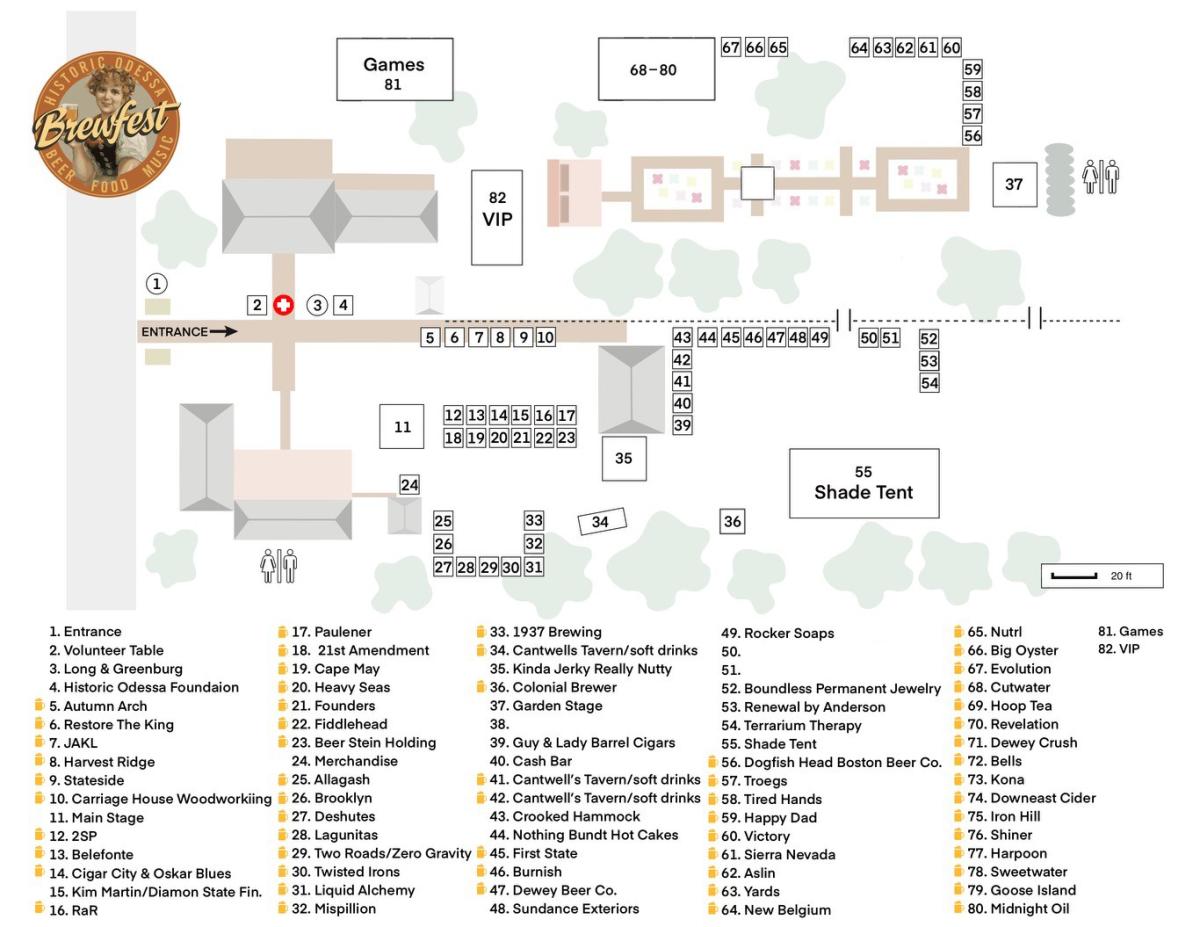 2024 Odessa Brewfest Map